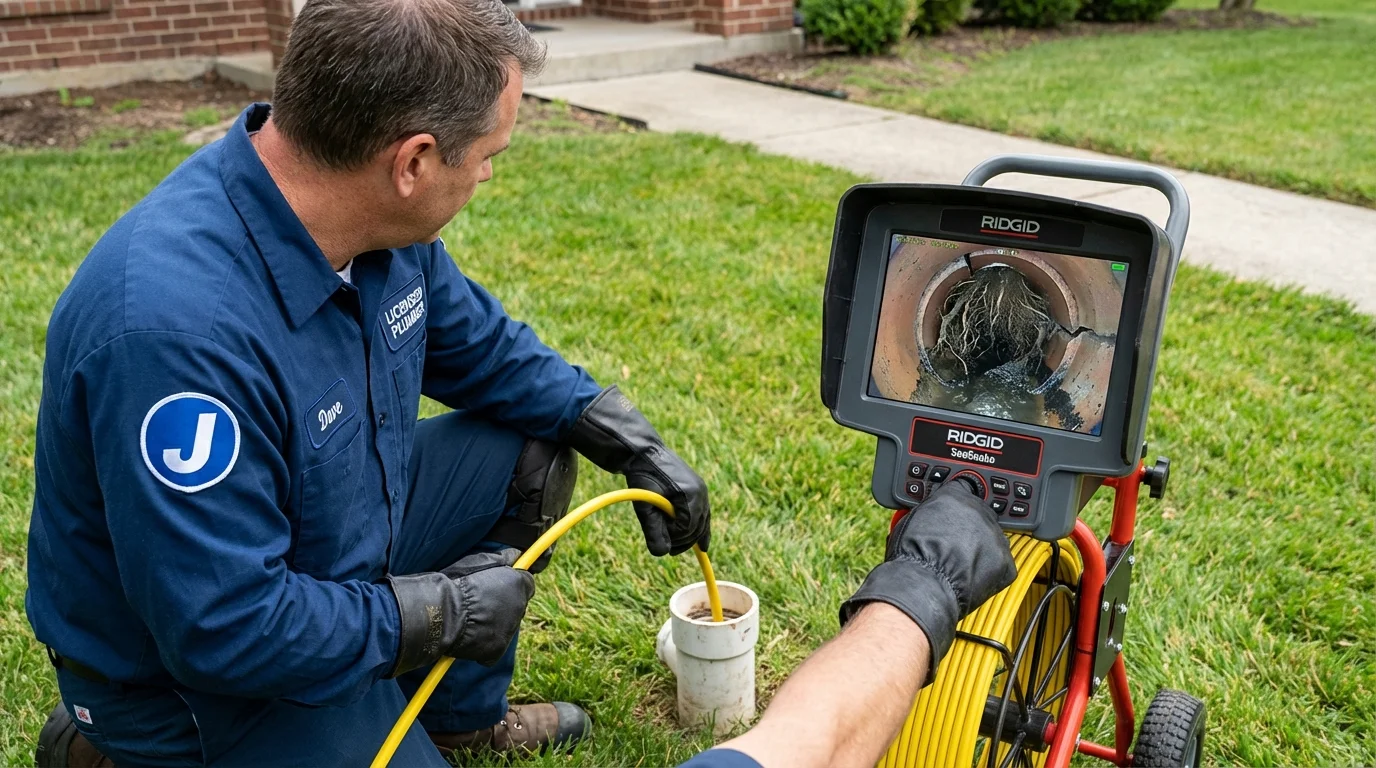 Sewer camera inspection being performed by Johns Plumbing LLC in State Line